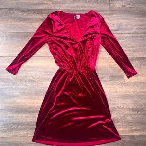 Burgundy velvet dress